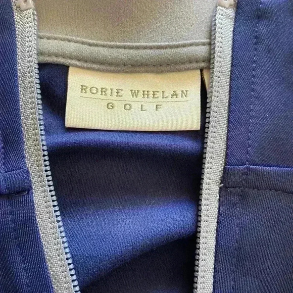 Rorie Whelan Mens M Navy Quarter Zip Golf Pullover Dry Wicking UPF 50 Activewear - Picture 7 of 10